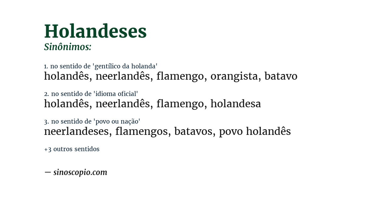 Sinônimo de holandeses