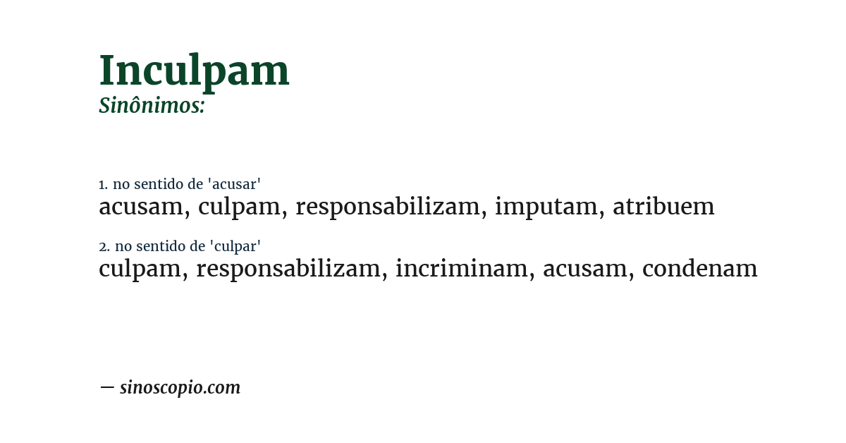 Sinônimo de inculpam