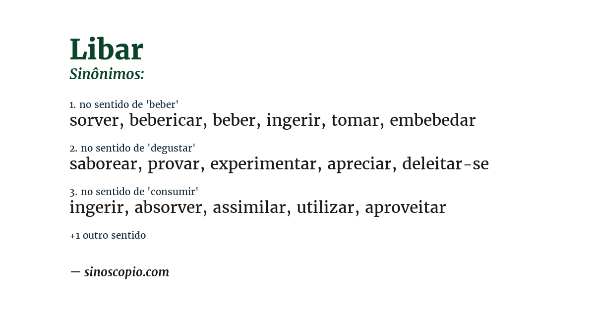 Sinônimo de libar