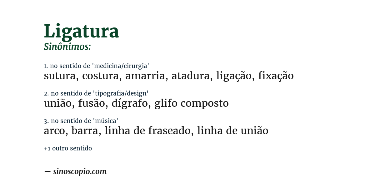 Sinônimo de ligatura