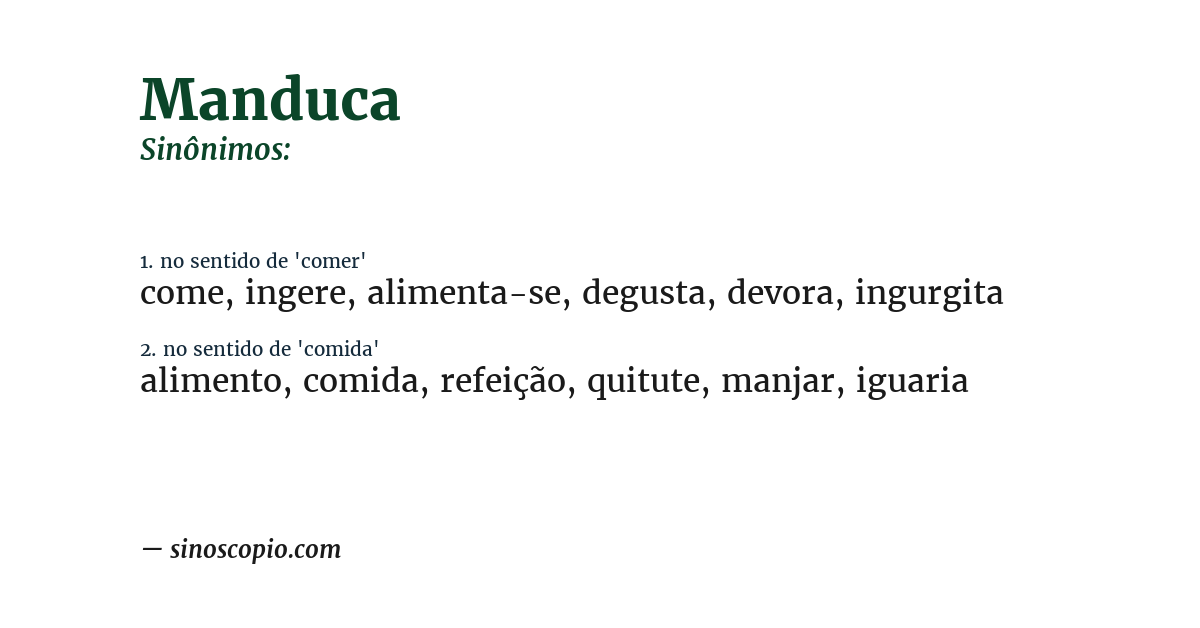 Sinônimo de manduca