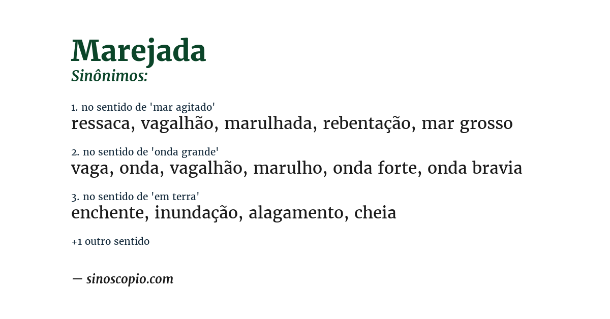 Sinônimo de marejada