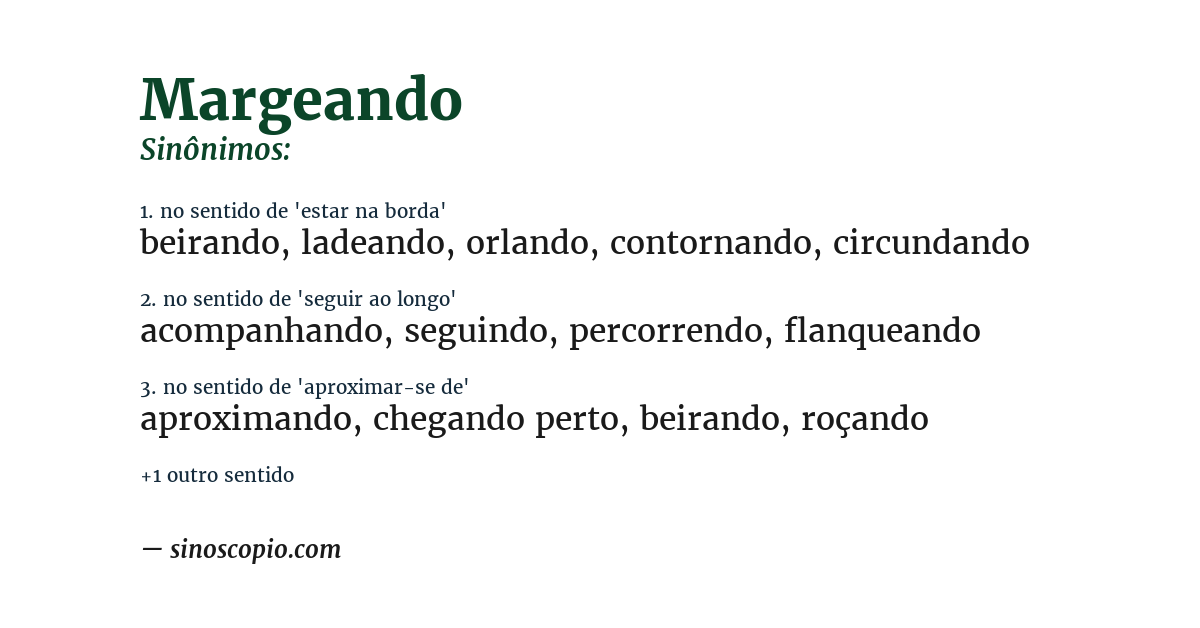 Sinônimo de margeando