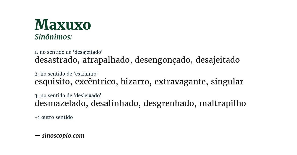Sinônimo de maxuxo