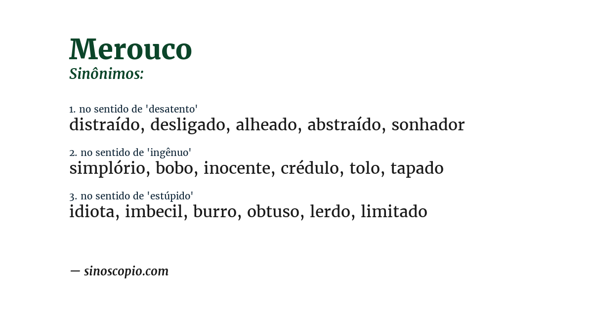 Sinônimo de merouco