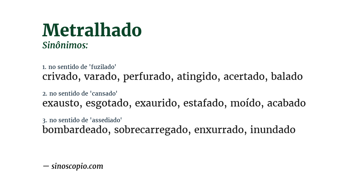 Sinônimo de metralhado