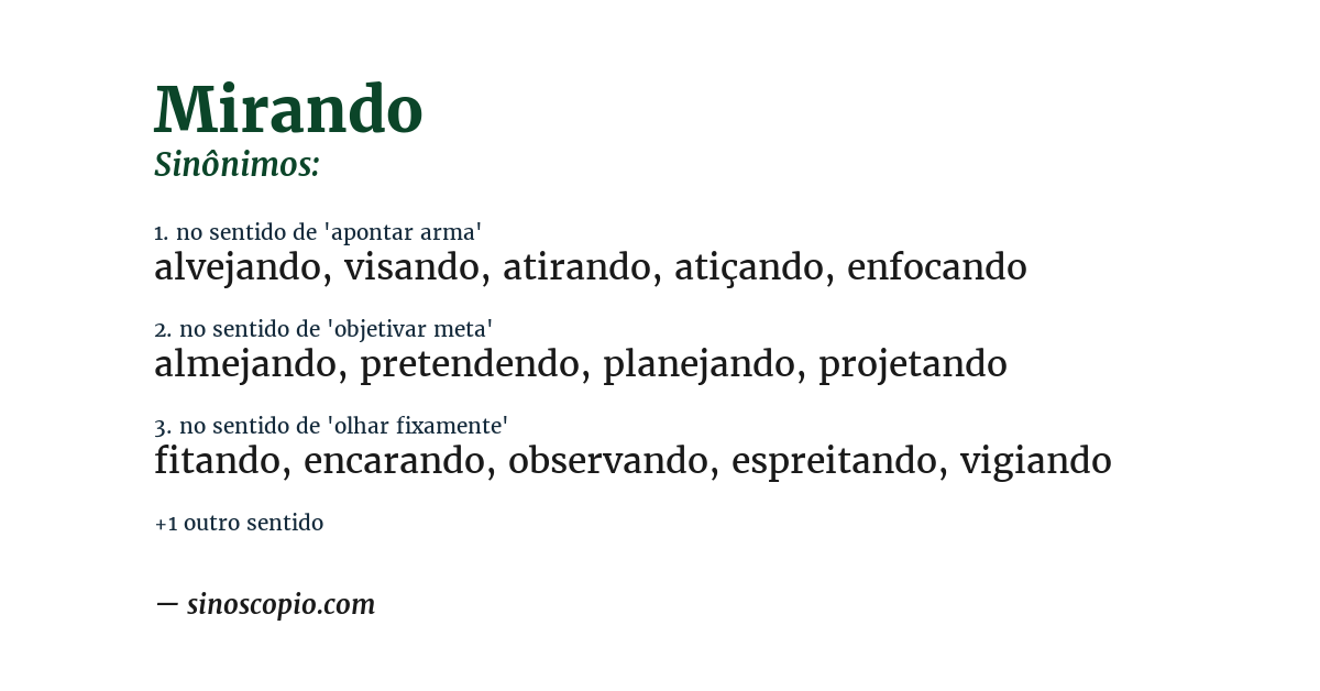 Sinônimo de mirando