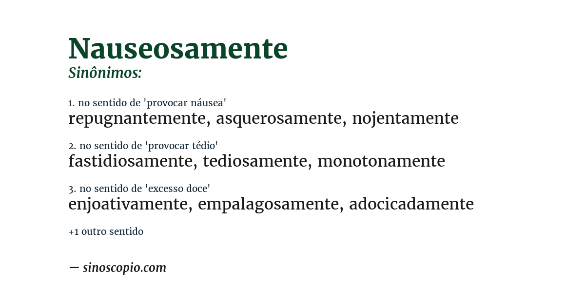 Sinônimo de nauseosamente