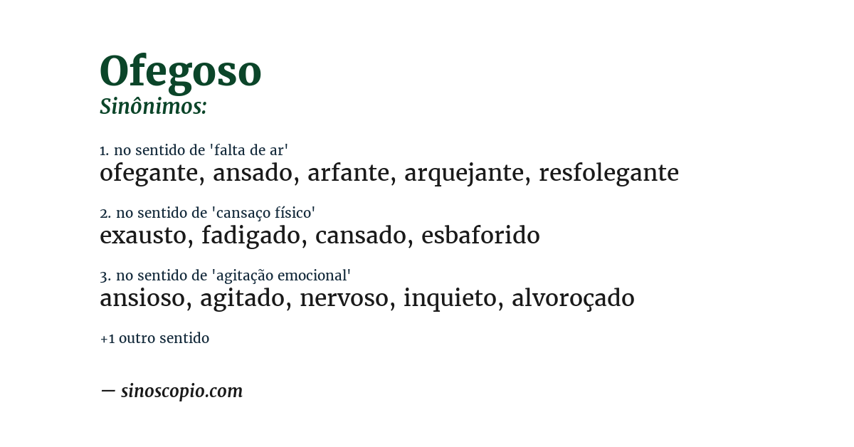 Sinônimo de ofegoso