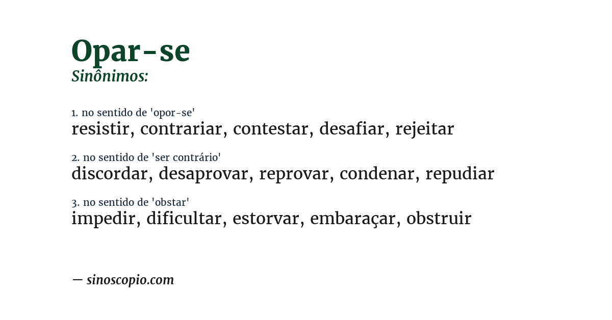Sinônimo de opar-se