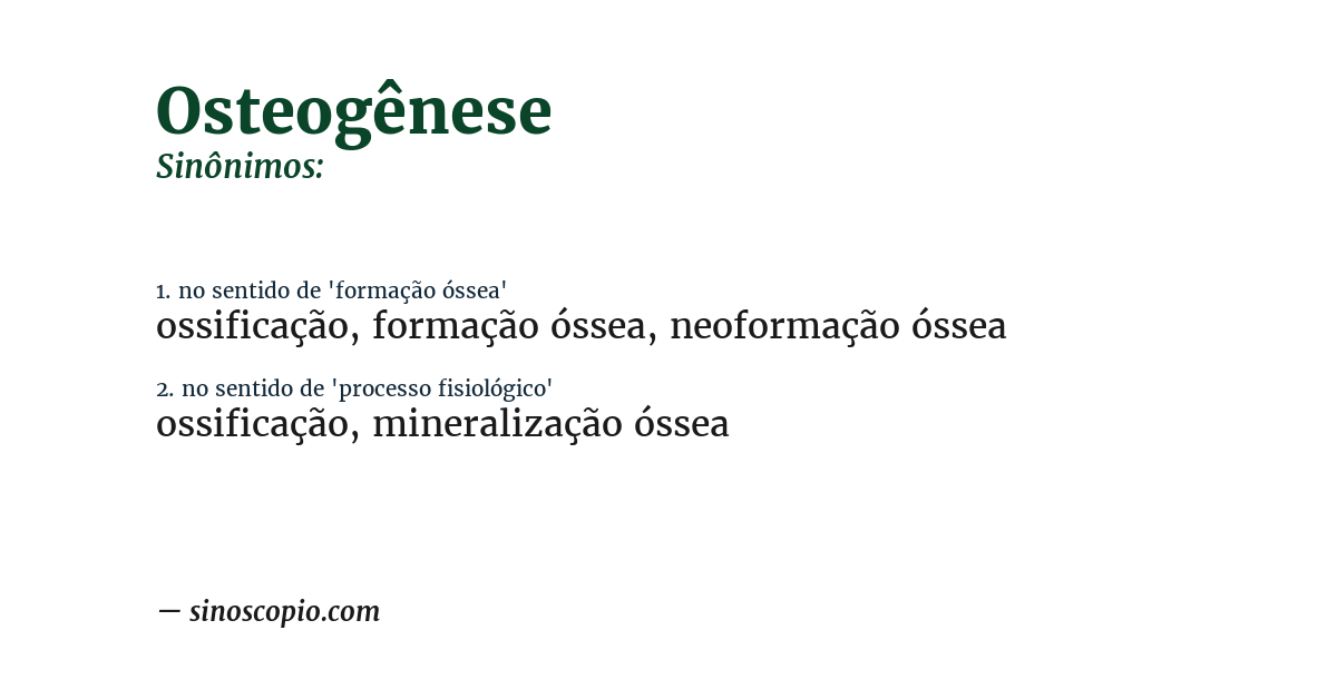 Sinônimo de osteogênese