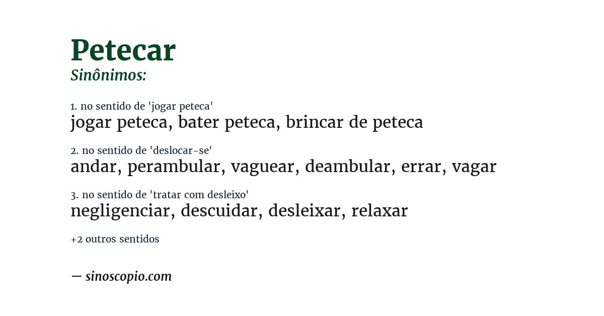 Sinônimo de petecar