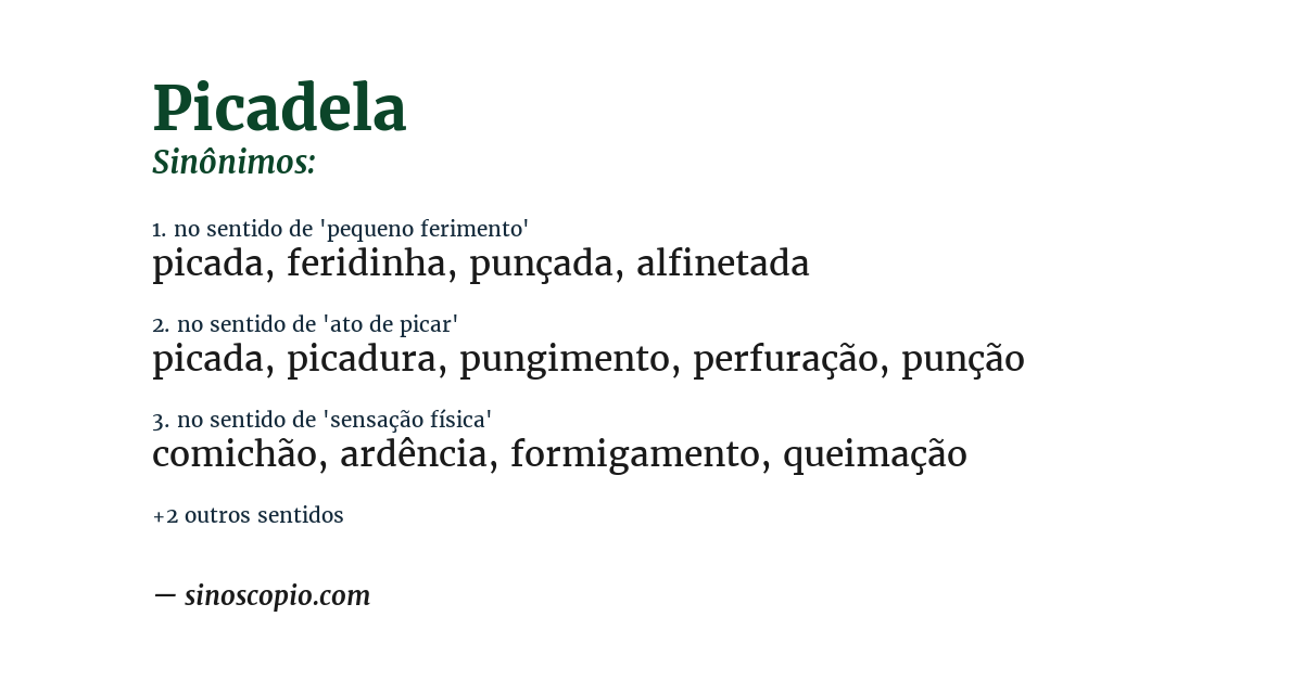 Sinônimo de picadela