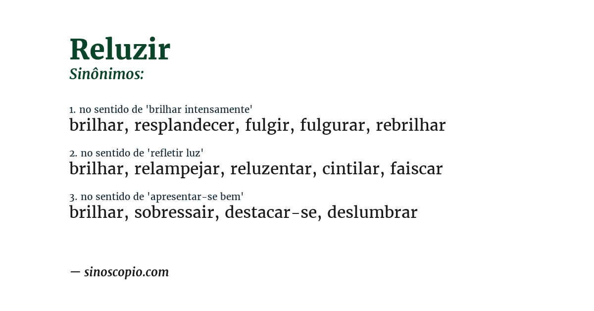 Sinônimo de reluzir