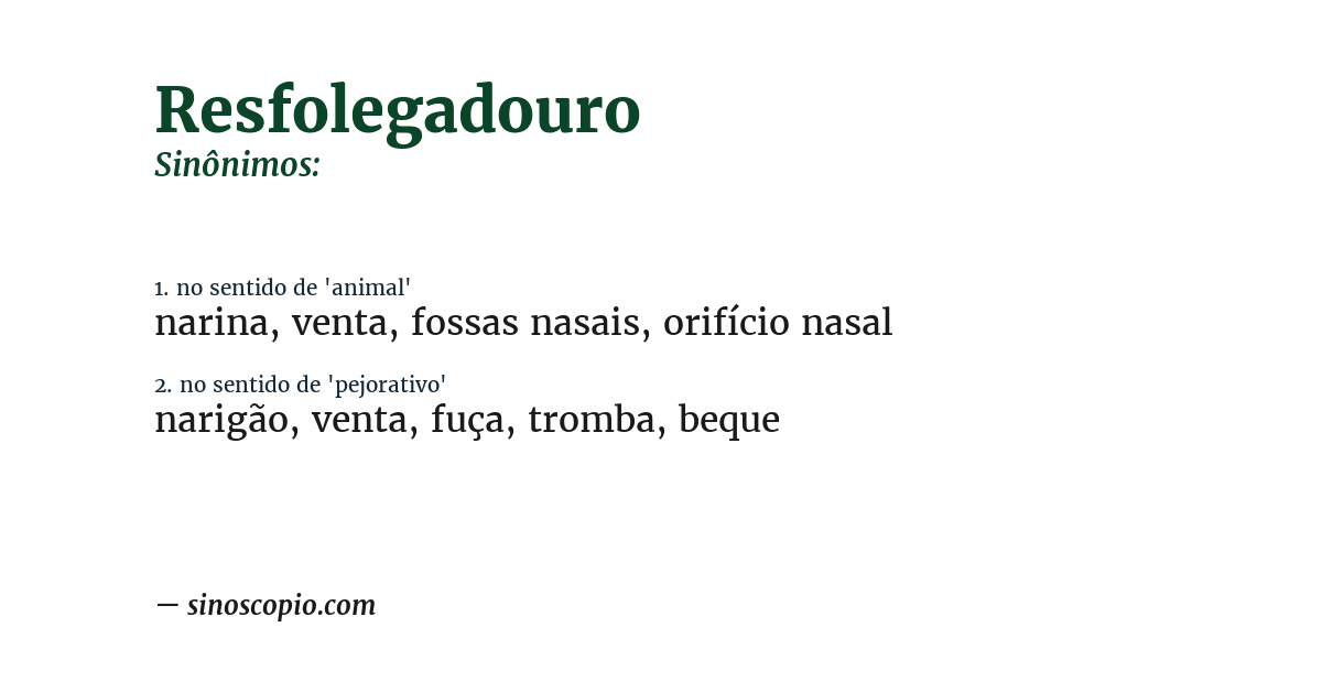 Sinônimo de resfolegadouro