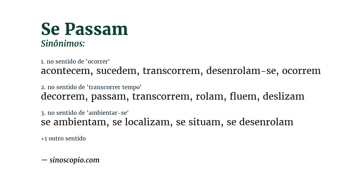 Sinônimo de se passam
