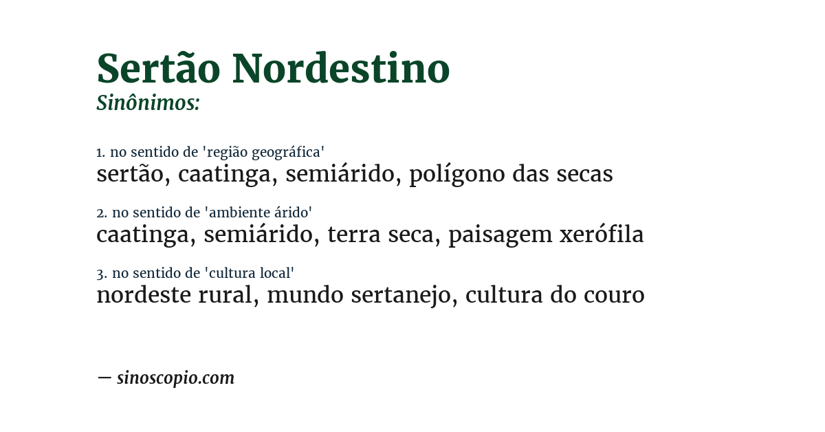 Sinônimo de sertão nordestino