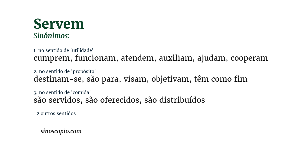 Sinônimo de servem