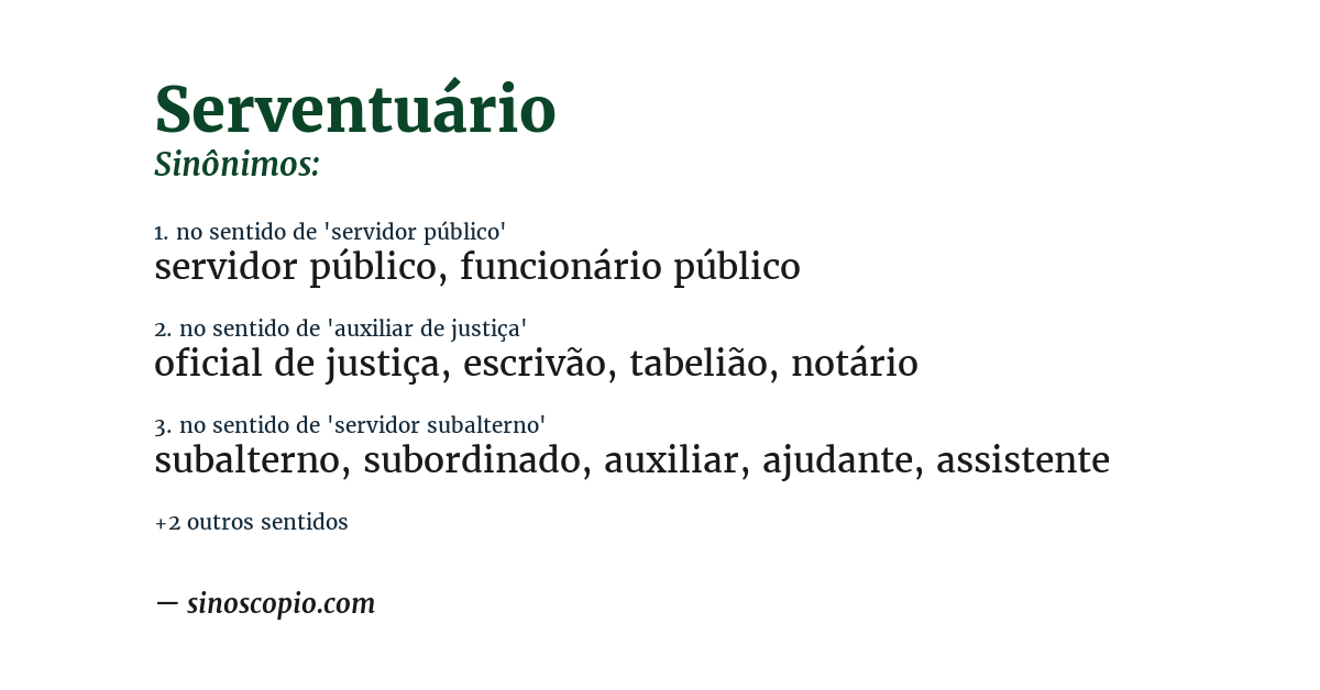 Sinônimo de serventuário