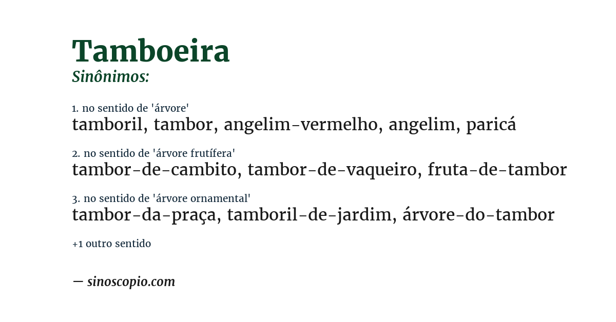 Sinônimo de tamboeira