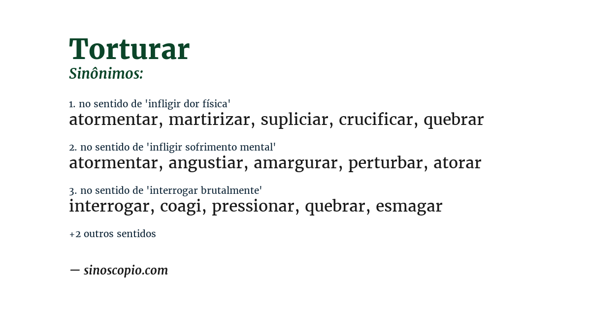 Sinônimo de torturar