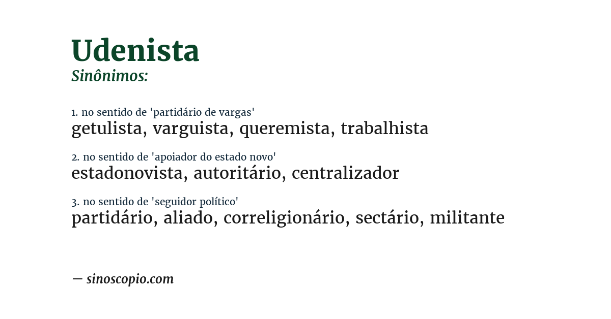 Sinônimo de udenista