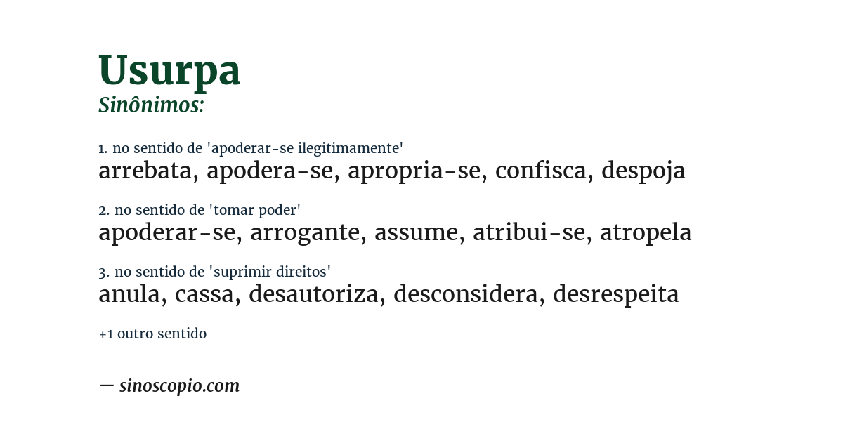 Sinônimo de usurpa