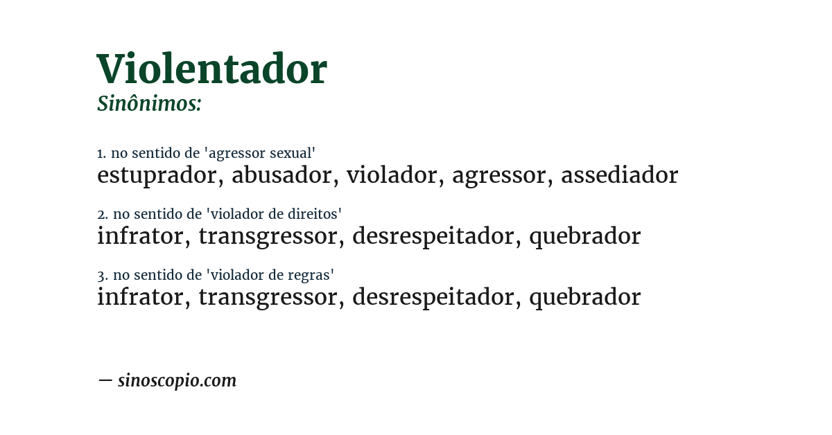 Sinônimo de violentador