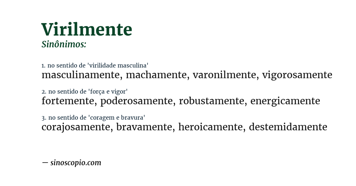 Sinônimo de virilmente