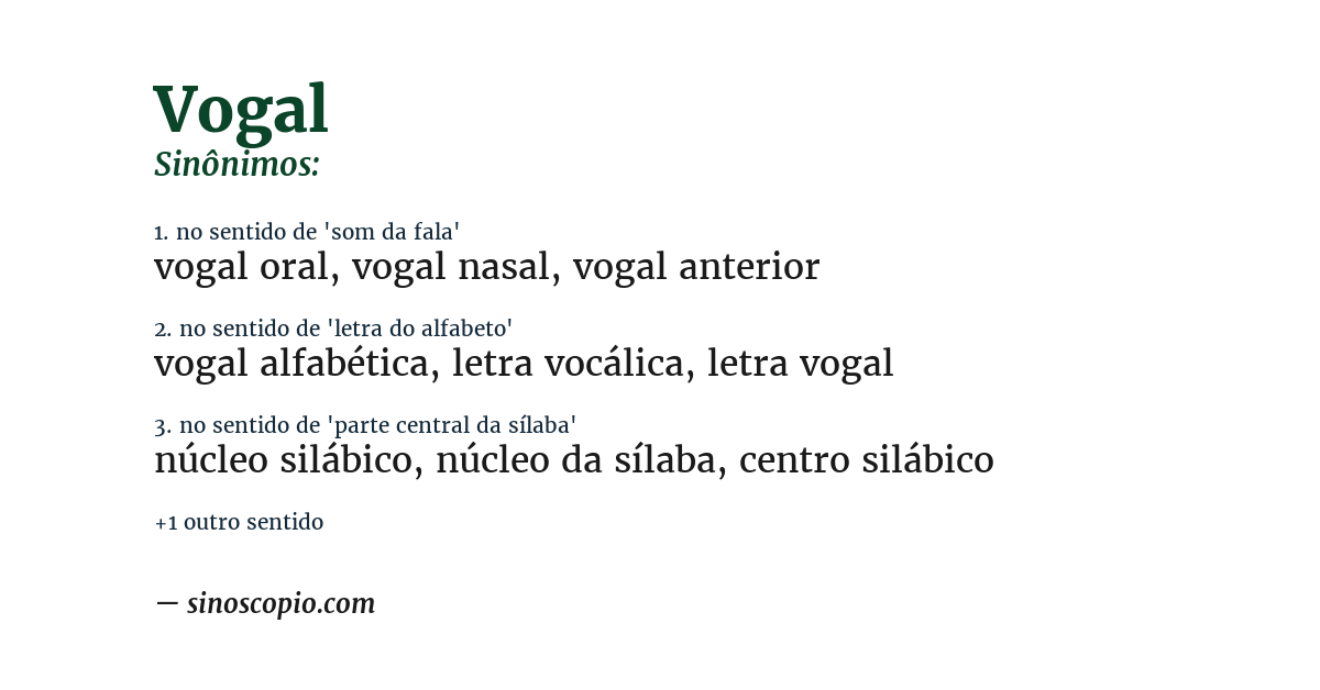 Sinônimo de vogal