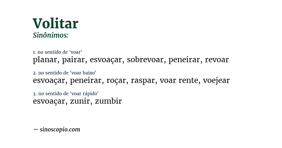 Sinônimo de volitar