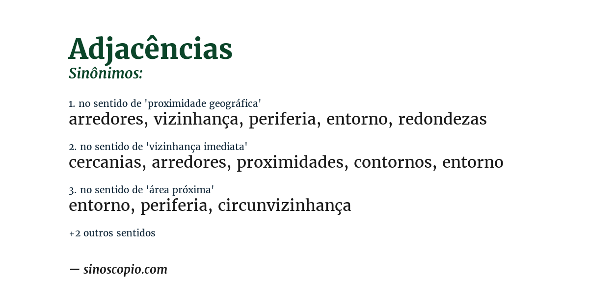 Sinônimo de adjacências