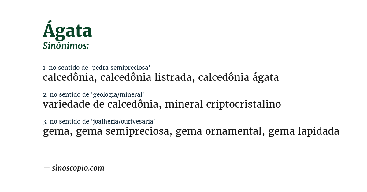 Sinônimo de ágata