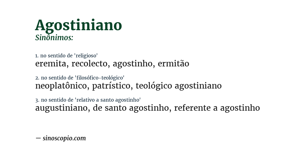 Sinônimo de agostiniano