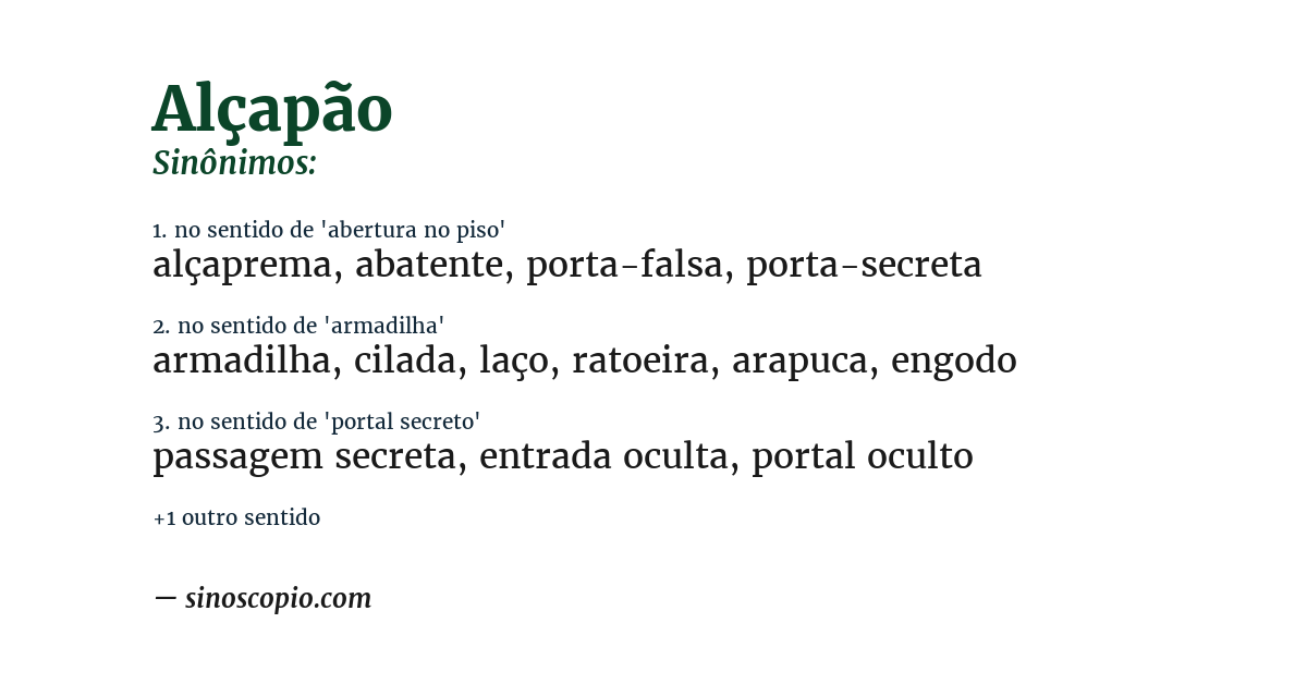 Sinônimo de alçapão