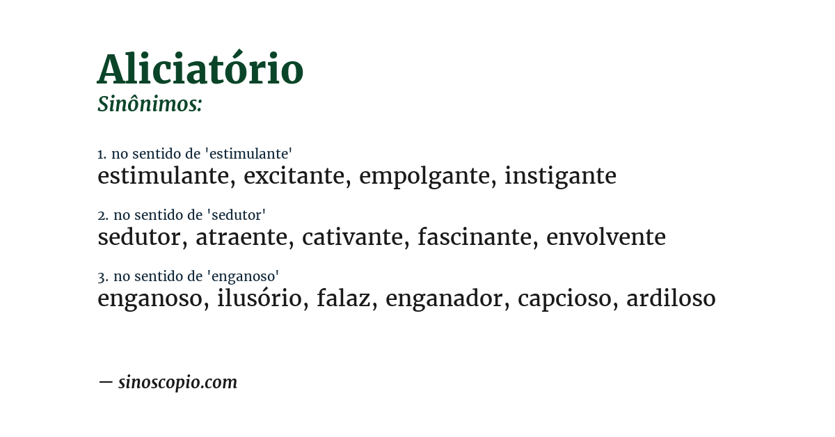 Sinônimo de aliciatório