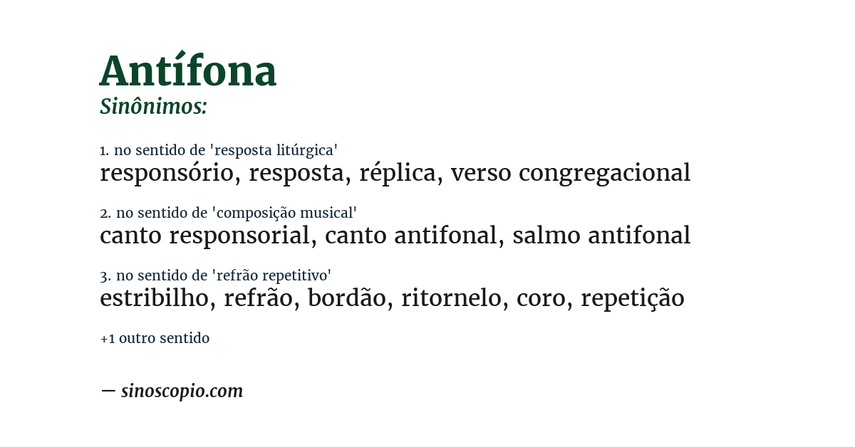 Sinônimo de antífona