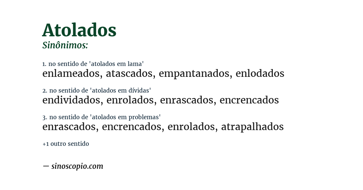 Sinônimo de atolados