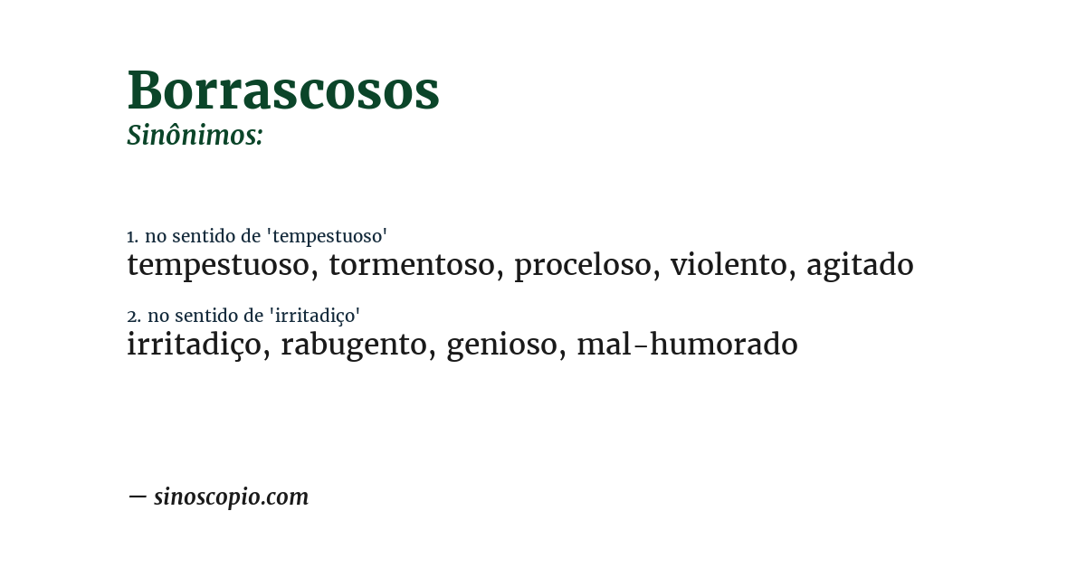 Sinônimo de borrascosos