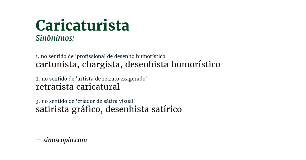 Sinônimo de caricaturista