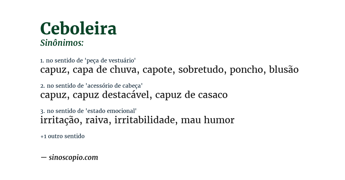 Sinônimo de ceboleira