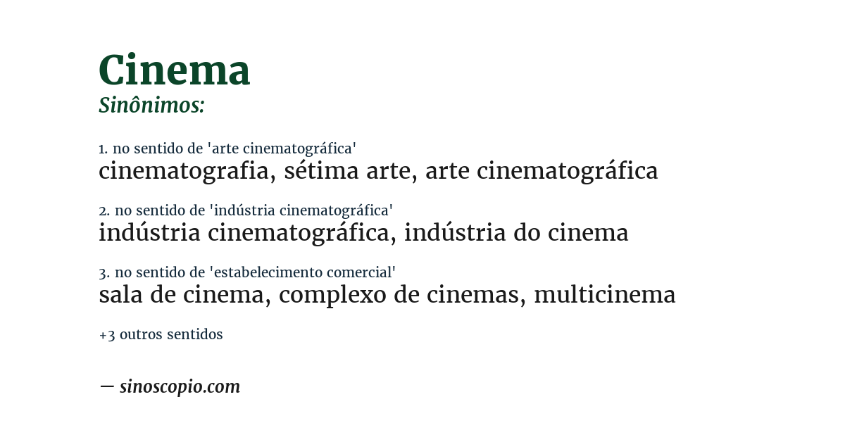 Sinônimo de cinema