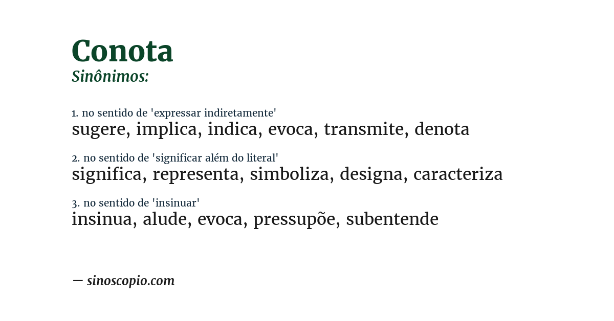 Sinônimo de conota
