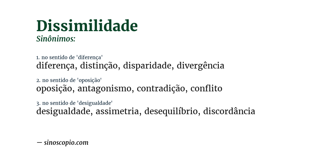 Sinônimo de dissimilidade