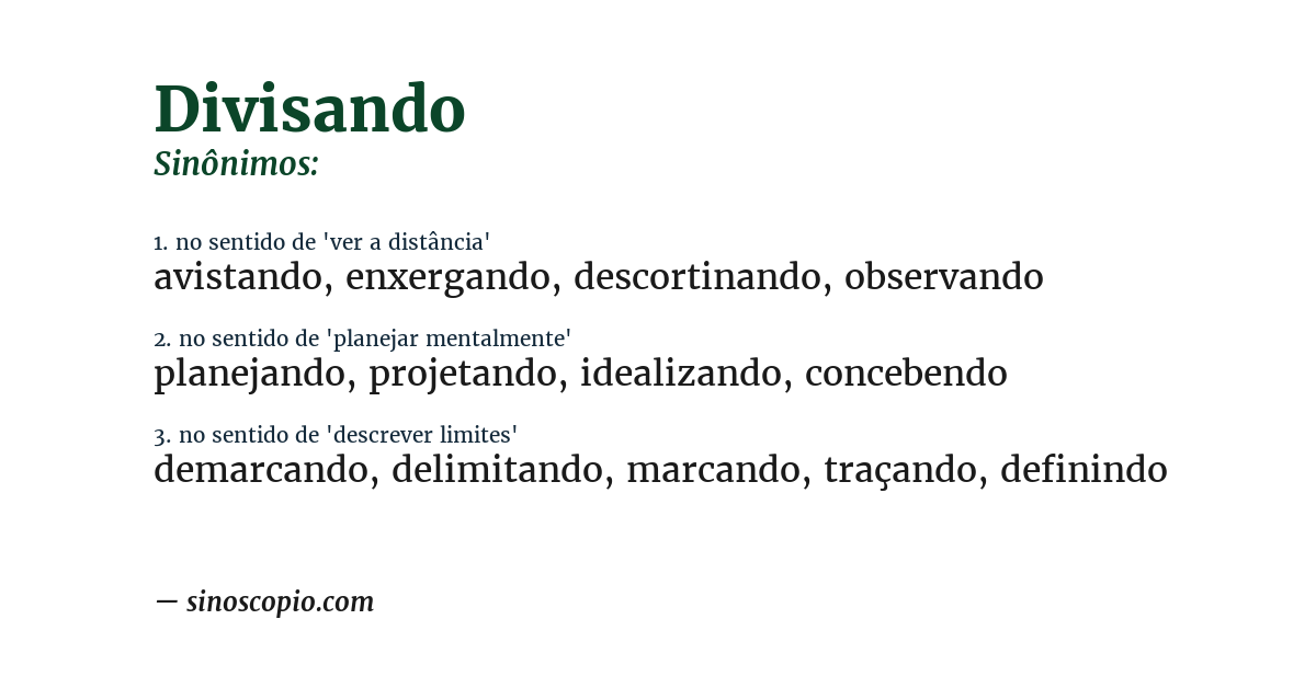 Sinônimo de divisando
