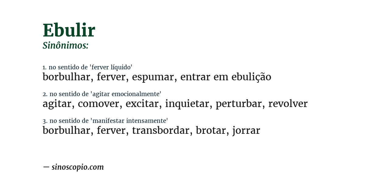 Sinônimo de ebulir