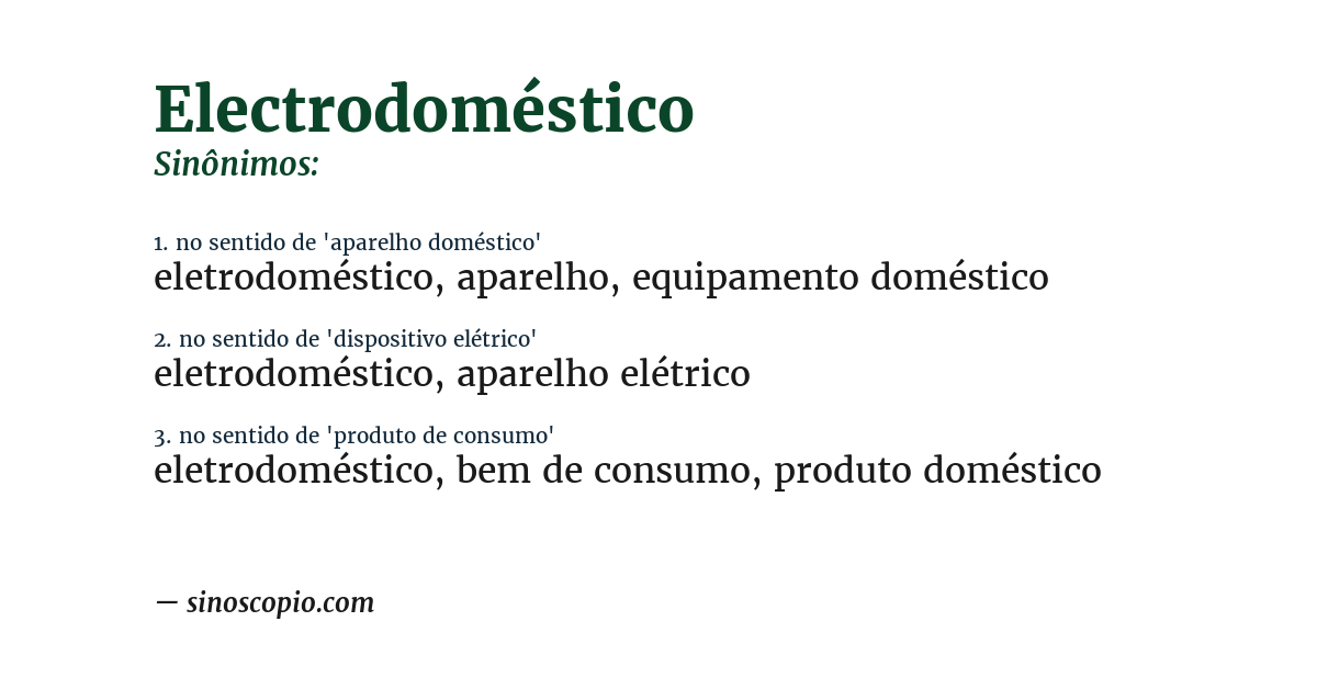 Sinônimo de electrodoméstico
