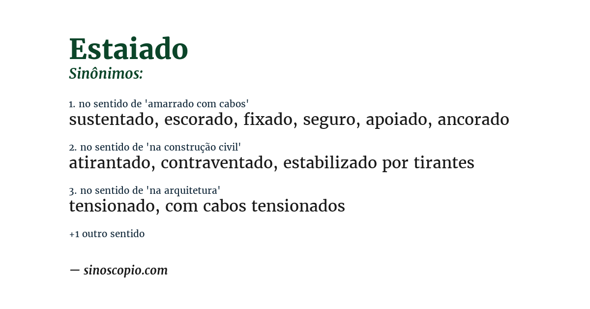 Sinônimo de estaiado