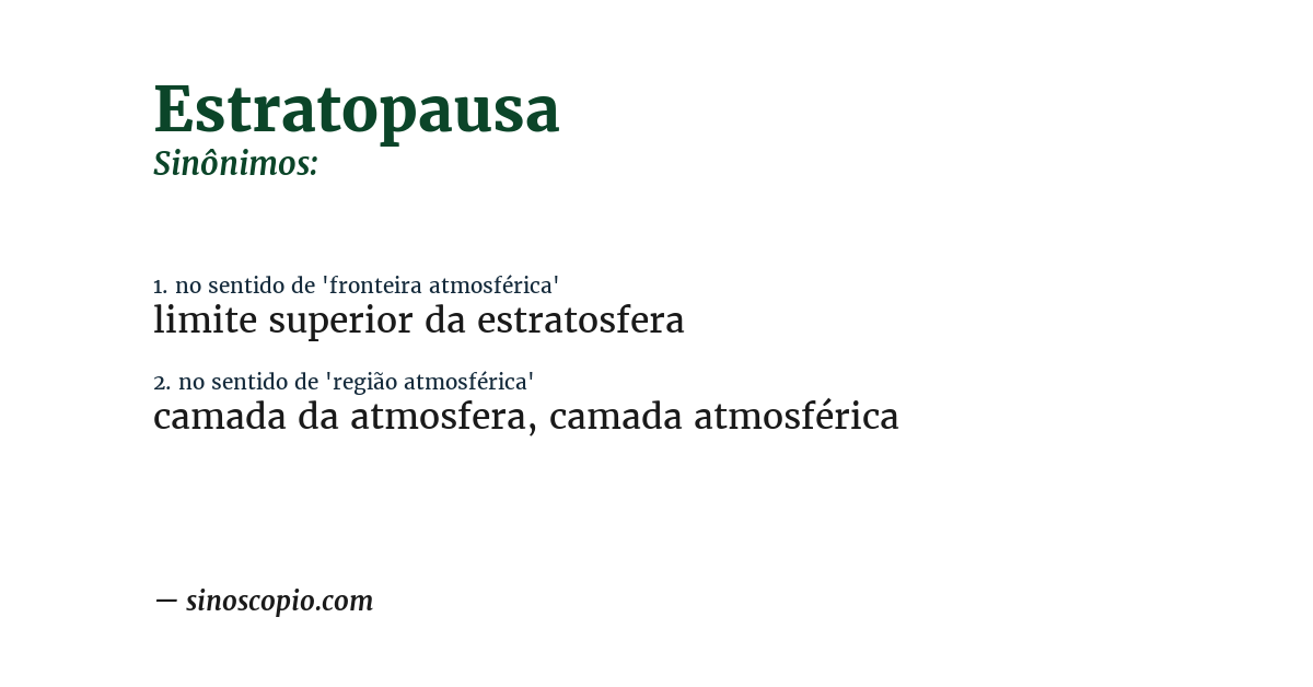 Sinônimo de estratopausa