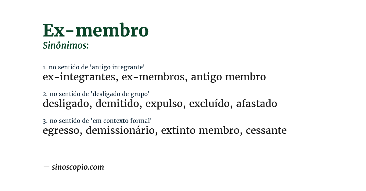 Sinônimo de ex-membro